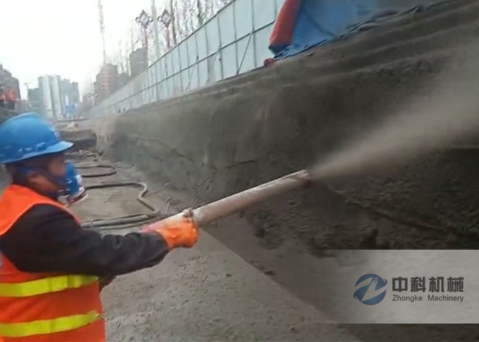 液壓泵送式濕(shī)噴機施工視頻