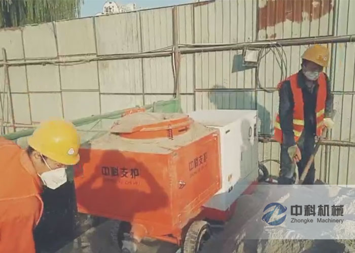 無塵環保噴（pēn）漿（jiāng）機施工現（xiàn）場-1