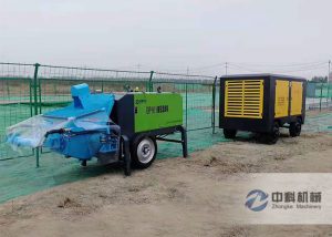 混凝土液壓濕噴機施工（gōng）現場