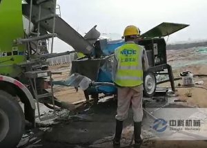 上海寶冶雄安新區基坑支護濕噴機施工現場（chǎng）