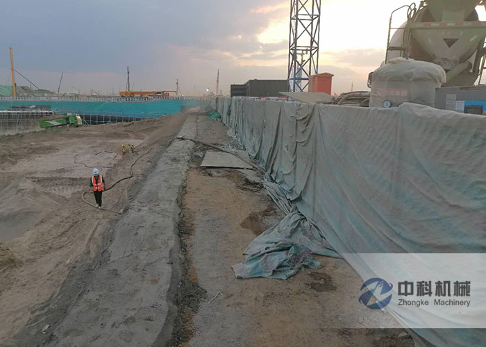 雄安新區基（jī）坑支護濕噴機施工視頻