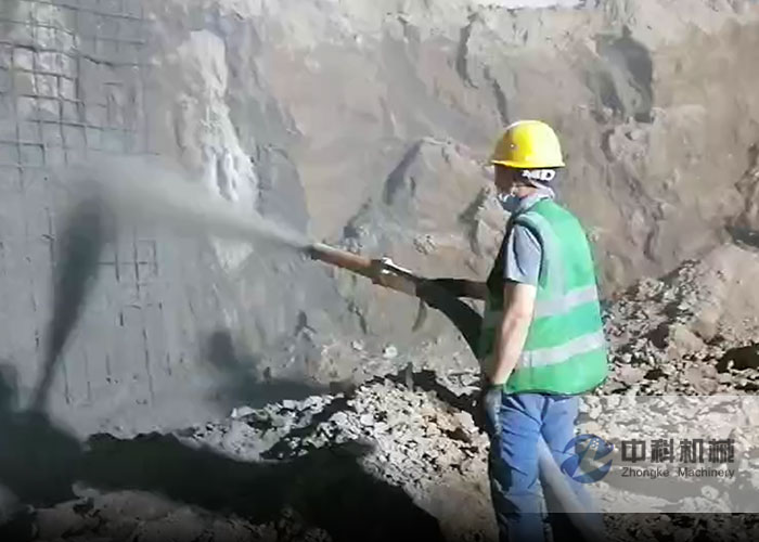 液壓（yā）泵送（sòng）混（hún）凝土濕噴機施工視頻