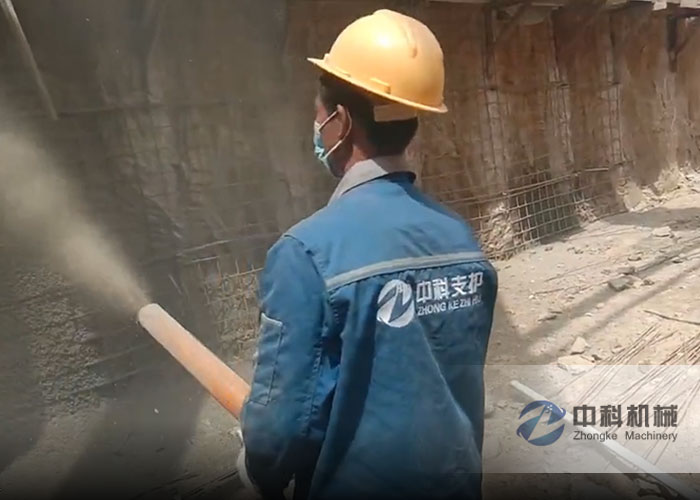 基坑(kēng)支護(hù)濕噴機施工視頻