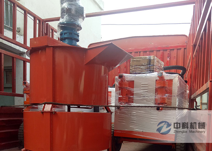 北京雙液注漿（jiāng）機、灰漿攪拌機發貨（huò）現場