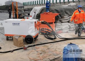ZKSY90-125雙液注漿機路麵壓密注漿施工現場