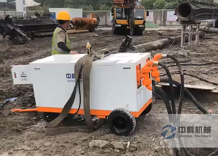 液壓雙液注漿機（jī）施工現場