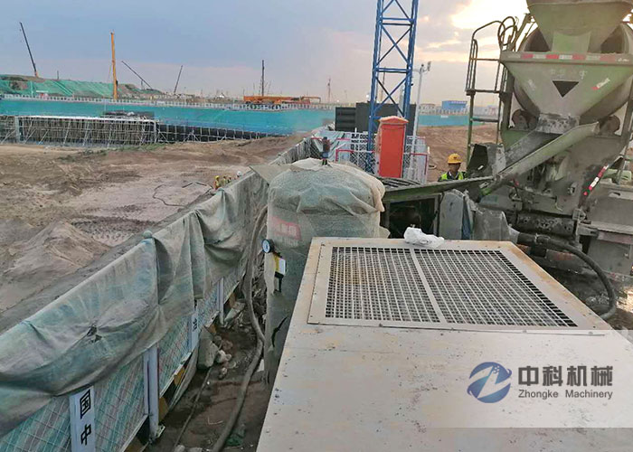 雄安新（xīn）區液壓濕噴機施工現場（chǎng）-1