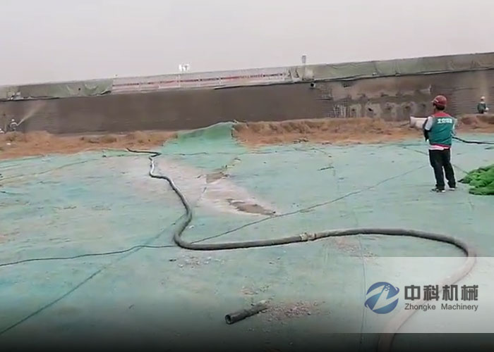 雄安新區（qū）車載式雙噴頭濕噴機（jī）施工現場-2