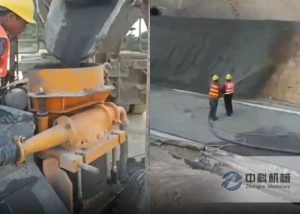 ZK700轉子式混凝土（tǔ）濕噴機施工視頻