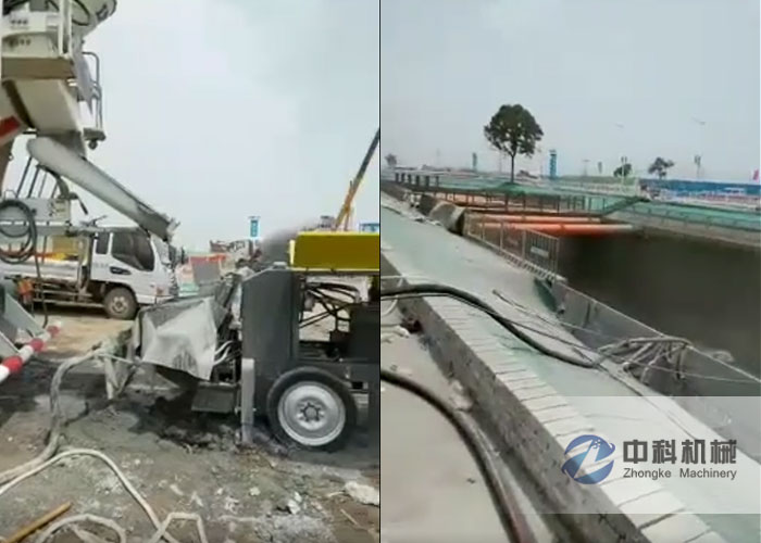 泵(bèng)送混凝土液壓濕噴機施工視頻