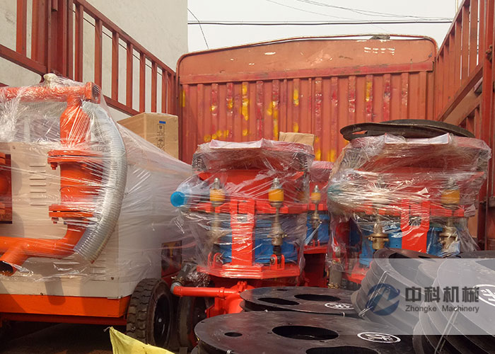 合肥水泥砂漿注漿機、PZ-6混（hún）凝土噴漿機及噴漿機配件發貨現場-0