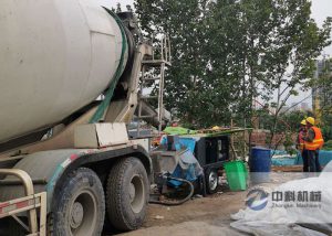 混凝土泵送濕噴（pēn）機（jī）施工現場
