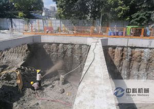 泵（bèng）送式液壓濕噴機施工現場