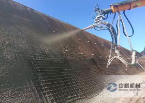 雄安新區工程混（hún）凝土濕噴台車施工視頻