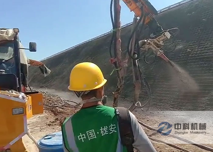 雄安新區混凝土濕噴機械手施工現（xiàn）場-0