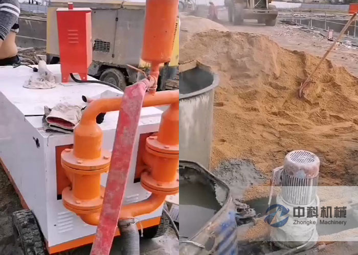 液壓水泥（ní）砂（shā）漿注（zhù）漿機施工視頻