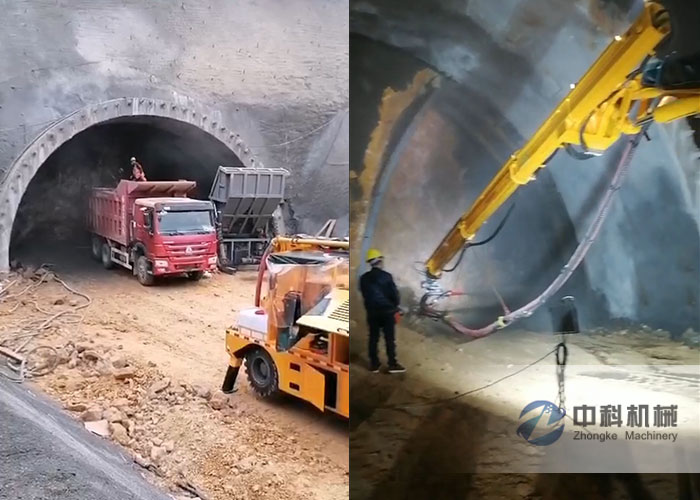 隧道混凝土濕噴（pēn）台車施工視頻
