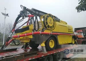 混凝土濕噴台車、PZ-6噴漿機、雙液注漿機發貨現場