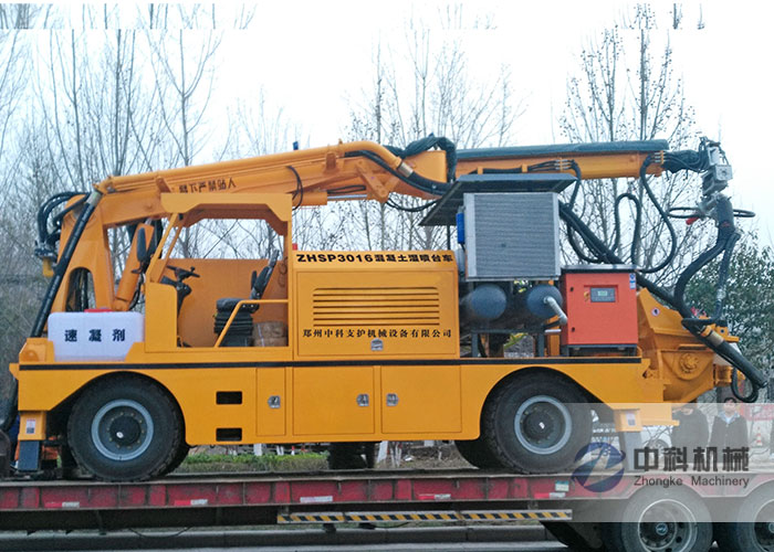 工程底盤混凝土濕噴台車發貨（huò）現場-0