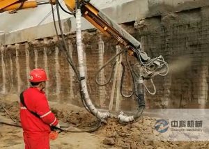 雄安新區基坑支護混凝土濕噴台車施工視頻（2）