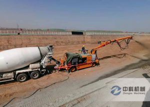 雄安（ān）新區（qū）混凝土濕噴台車施工現（xiàn）場