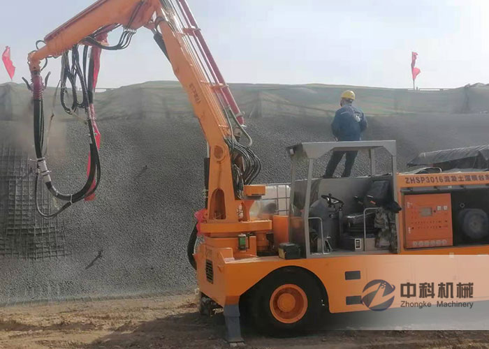 雄安新區混（hún）凝（níng）土濕（shī）噴台車施工現場-1