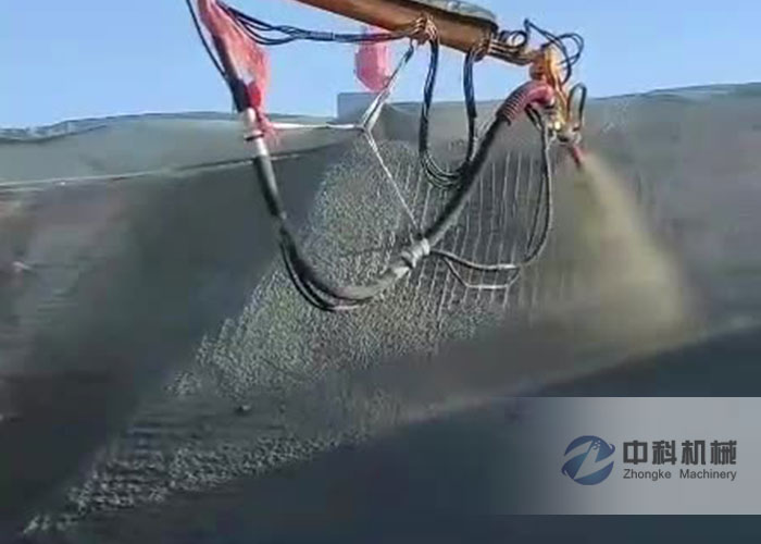 工程底盤混凝土濕(shī)噴機械手施(shī)工視頻