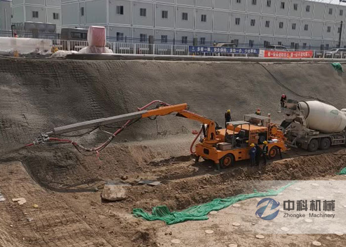 工程底盤濕噴台車施工視頻（pín）