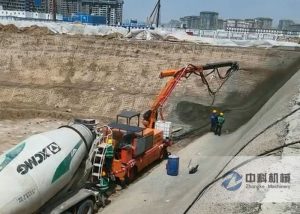 工程底盤濕噴機械手施工視頻（pín）