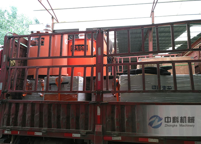 中鐵一局雙液注漿機、灰（huī）漿攪（jiǎo）拌機發貨現場-0