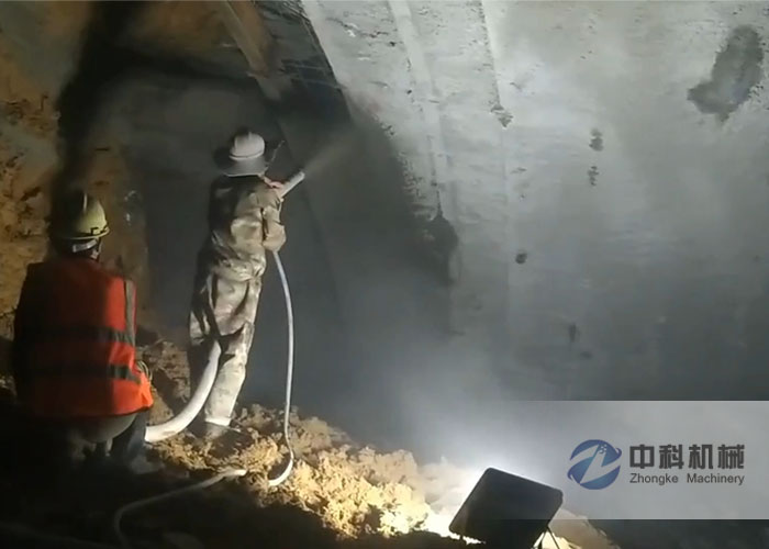 隧道雙（shuāng）噴頭泵送（sòng）式混凝土濕噴機施工視（shì）頻