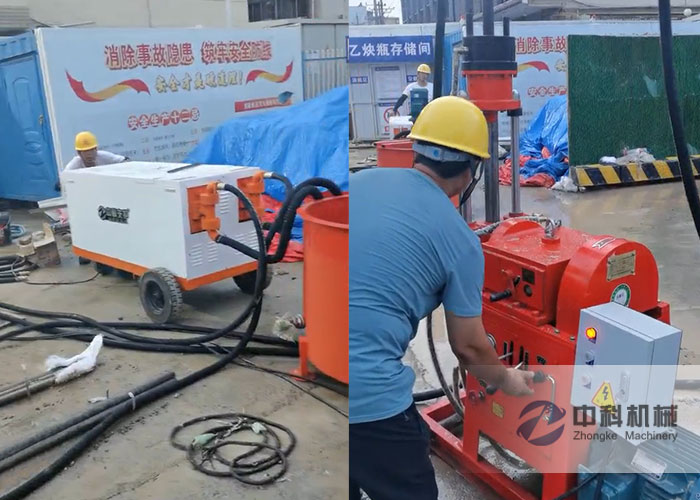 雙液注漿機、鑽注一體機施工視頻