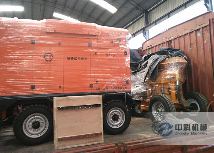 轉子式混凝土濕噴機、空壓機發貨現場-0