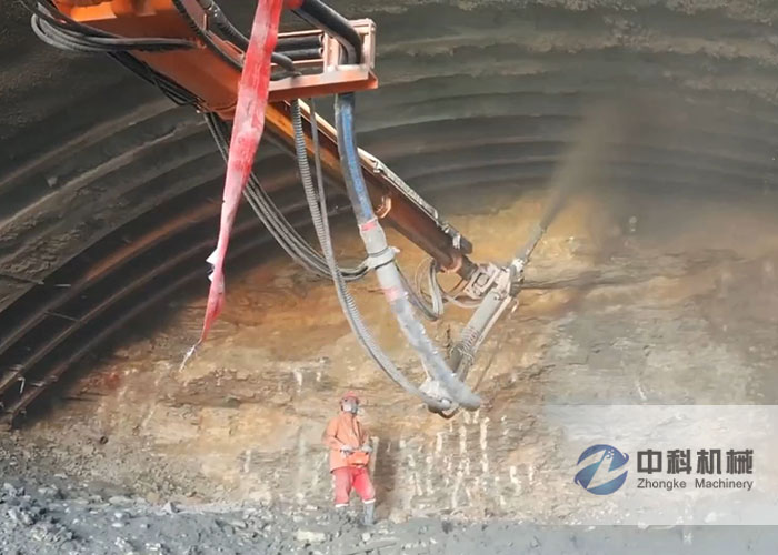 隧道機械臂濕噴機施（shī）工視頻