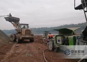 小型液壓泵送式混凝（níng）土濕式噴漿機（jī）施工視頻