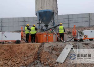 ZKSJ200雙缸液壓（yā）砂漿泵施工現場