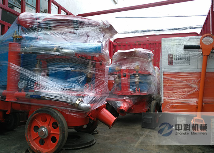 石家莊雙液注漿機、PZ-6混凝土噴漿機發貨現場-0