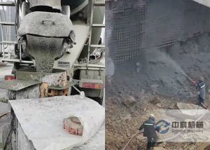 ZK700轉（zhuǎn）子（zǐ）活塞式（shì）混凝土濕噴機施工視頻