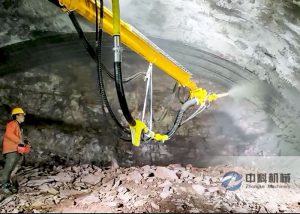 隧道（dào）混（hún）凝土濕噴機械手施工視頻（pín）