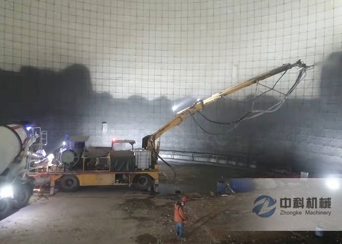 工程混凝（níng）土濕噴台車施工視頻