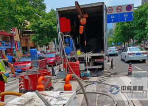 雙液注漿機（jī）、注（zhù）漿加固鑽機施工現場