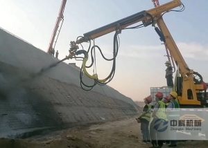 全自動（dòng）混凝土濕（shī）噴台車施工視頻