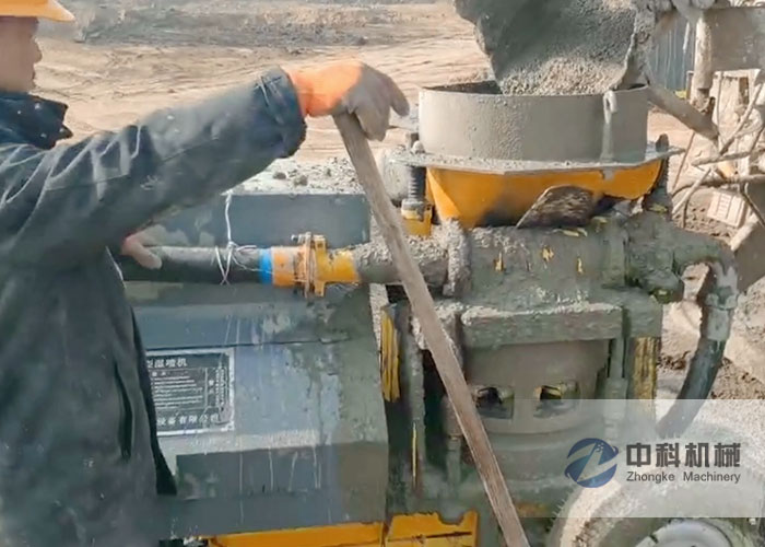 轉子活塞(sāi)式混凝土濕噴機施工視頻